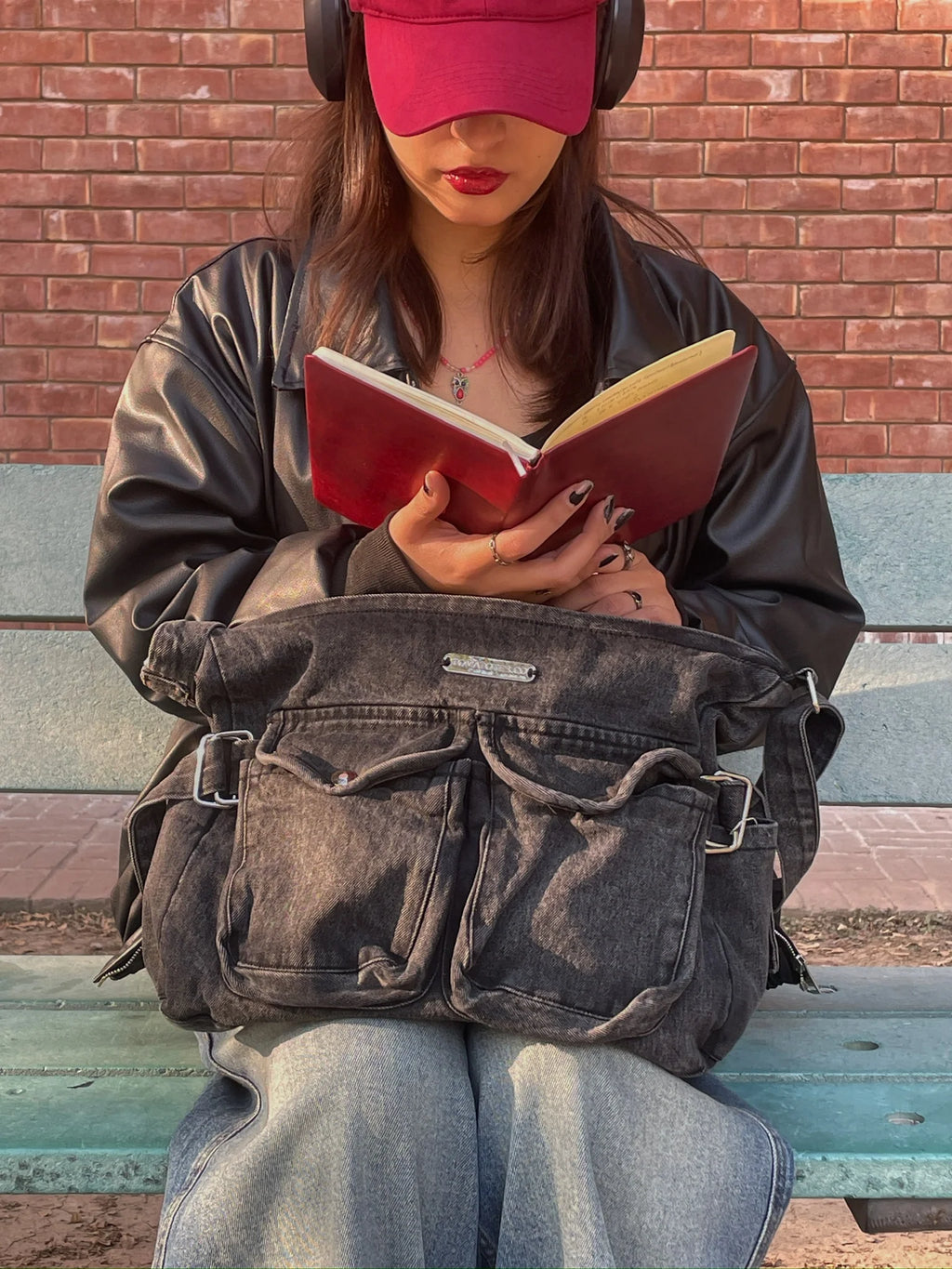 Sky - Stonewashed Black Denim Bag