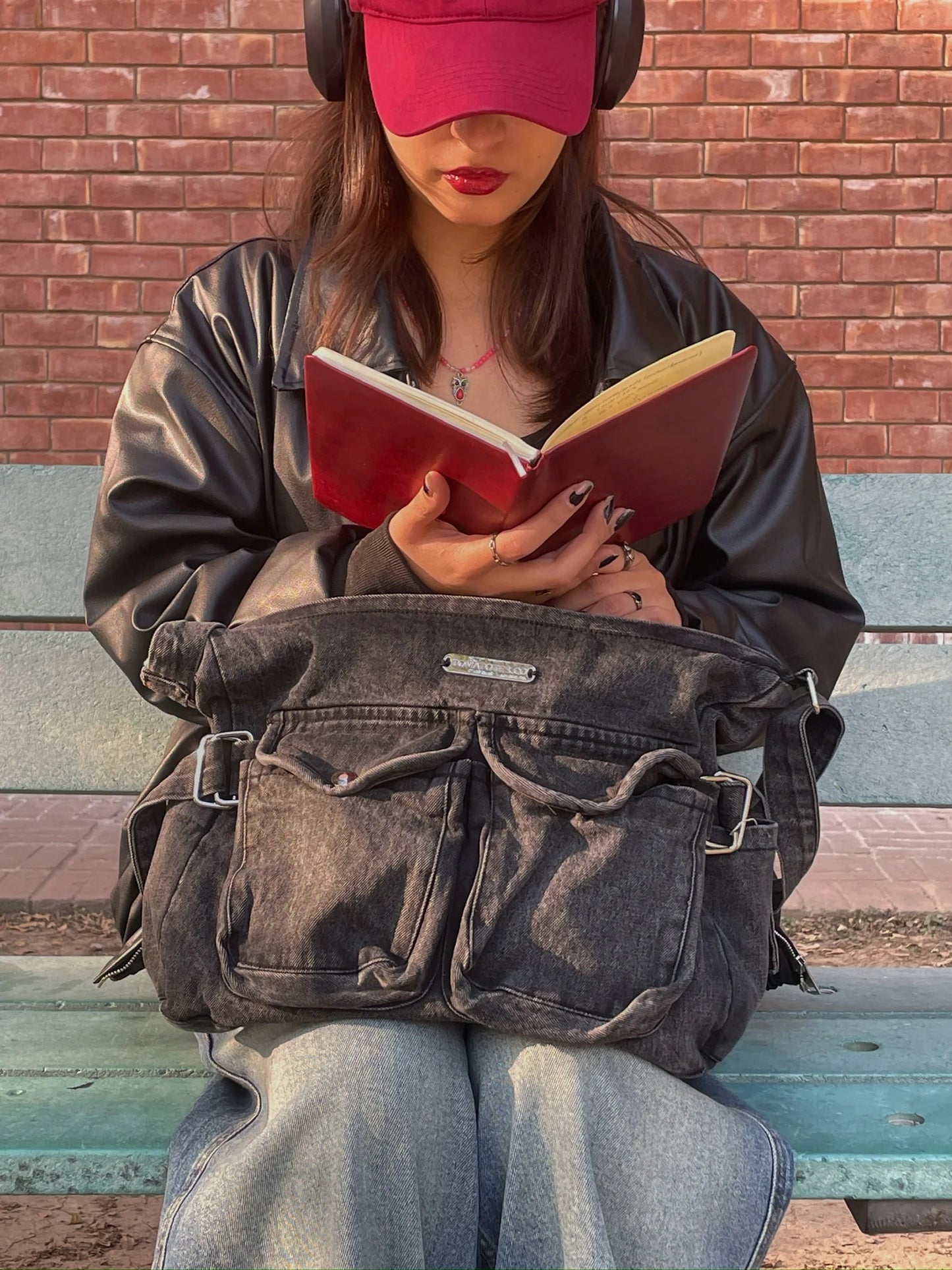 Sky - Stonewashed Black Denim Bag