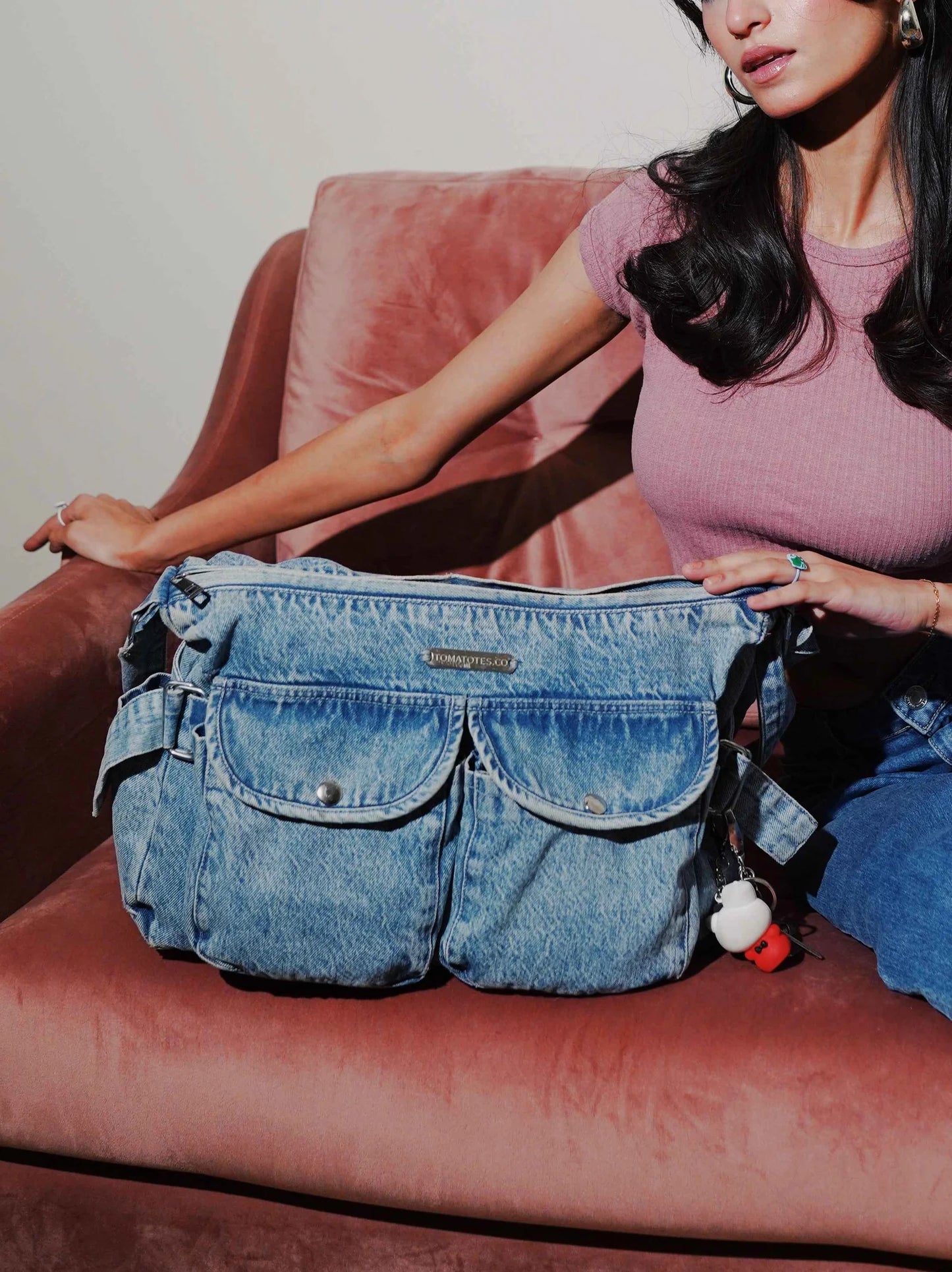 Sky - Stonewashed Blue Denim Bag
